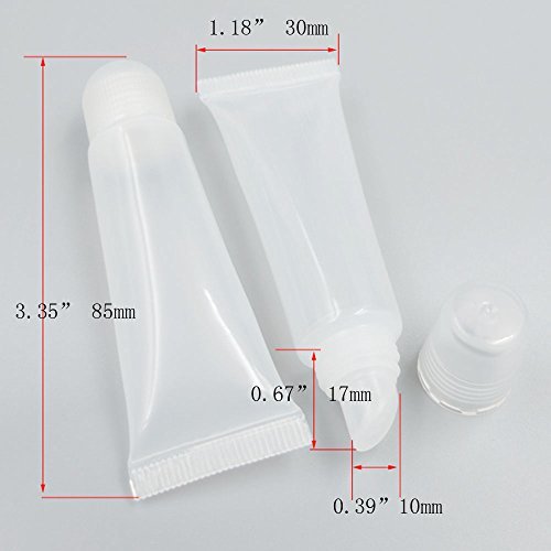 Bluemoona 20 PCS - 8ml Empty Tubes Oblique Pick Tubes Lip Gloss Balm Clear Cosme