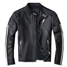 Men&#39;s black biker leather jacket  - £111.90 GBP