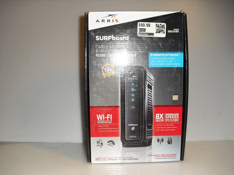 arris sbg6580 surfboard cable modem & wifi router docsis 3.0 Modems