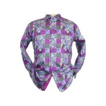 Men Shirt JValintin Turkey-Usa 100% Egyptian Cotton Axxess Style 1206-4 Purple image 5