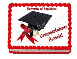 Graduation Edible Cake Image Cake Topper - £7.86 GBP+