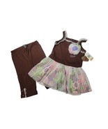 Baby Girl&#39;s Brown Floral Tunic, Ribbed Leggings Set, Size 12 Months - $145.66 MXN