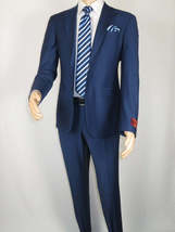 Men Suit BERLUSCONI Turkey Italian Wool 180's Single Breasted K442-12 Navy image 7