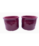 Longaberger Woven Traditions Red Crocks Set Lot 2 3.5&quot; Pantry Storage Ut... - €29,95 EUR