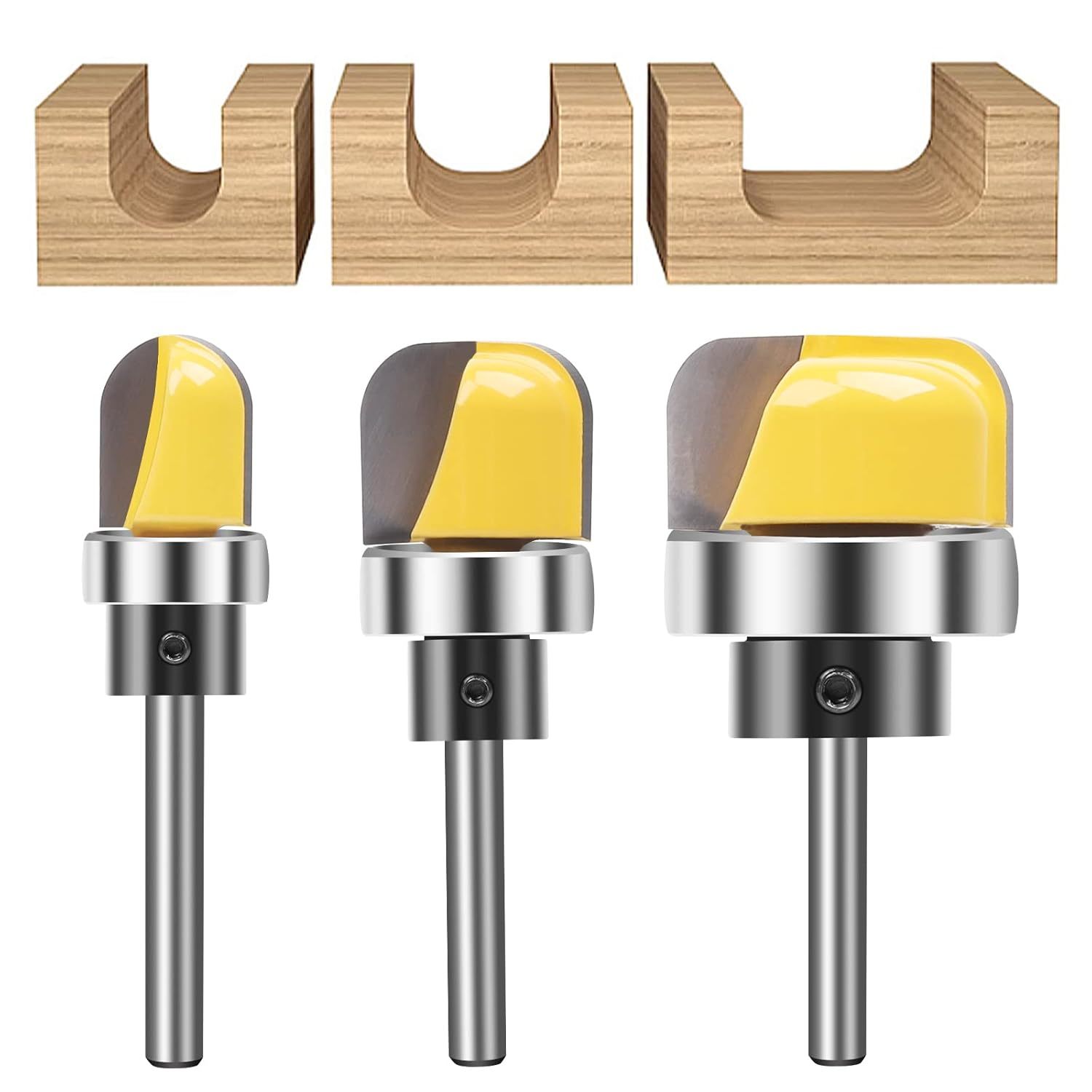 Mna Dish Carving Router Bits,3Pcs 1/4 Inch Shank Bowl And Tray Template ... - $33.99
