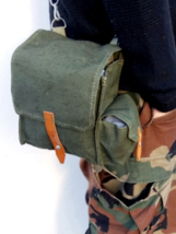 Vintage Polish army canvas grenade bag carry fishing shoulder military satchel - £15.81 GBP