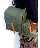 Vintage Polish army canvas grenade bag carry fishing shoulder military s... - £15.93 GBP