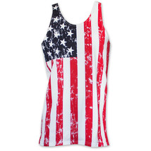 USA Patriotic American Flag Men&#39;s Stars And Stripes Tank Top Shirt Red - £21.69 GBP