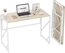 No-Assembly Study Office Desk, Foldable Table For Small Spaces, Elephance - £88.71 GBP