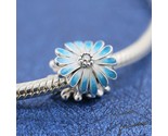 2020 Spring Release 925 Sterling Silver Blue Daisy Flower Charm With CZ ... - $16.60