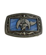 Vintage CII New York Belt Buckle Egyptian Revival Shriner Style Blue Ena... - $28.80