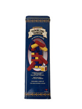 Game Rainbow Tumbling Tower Red Yellow Blue Wood Blocks Cardinal Tin 1999 - $12.19