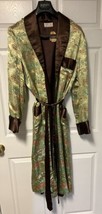 Vtg Brocade Dressing Gown Smoking Jacket Robe Kimono Longevity Deadstock SZ M - £97.30 GBP