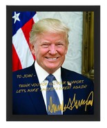 PERSONALIZED PRESIDENT DONALD TRUMP THANKY YOU SUPPORT MESSAGE 8X10 FRAM... - £19.87 GBP