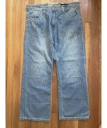 Smoke Rise Premium Men&#39;s 36x30 Jeans Blue Denim Cotton Boot Cut Light Wash - £15.55 GBP