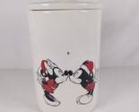 DISNEY HOLIDAY KISSES CHRISTMAS MICKEY &amp; MINNIE  CERAMIC COOKIE CANISTER... - £23.17 GBP