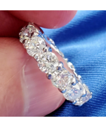 Earth mined Diamond 5 carat Deco Wedding Band Platinum Eternity Annivers... - $286,032.61 MXN