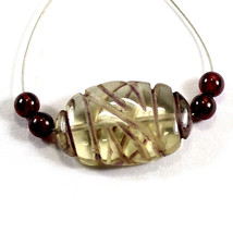Crystal Quartz Red Garnet Carved Beads Briolette Natural Jewelry Loose Gemstone - £2.71 GBP