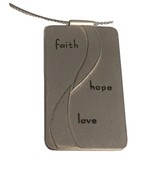 Sterling Silver Necklace “FAITH HOPE LOVE” Pendant  18” Chain - $453.86 MXN