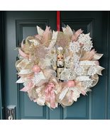 Rose gold Wreath, rose gold nutcracker wreath, rose gold christmas, nutc... - $3,169.93 MXN