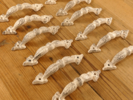 12 Handles Door Pull Cast Iron Gate Cabinet Drawer Kitchen Distress Whit... - $607.95 MXN