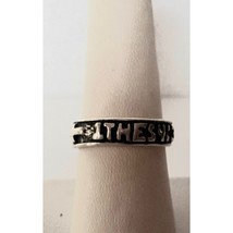 925 STERLING SILVER RELIGIOUS CATHOLIC BAND RING SIZE 8 SKY - $33.46