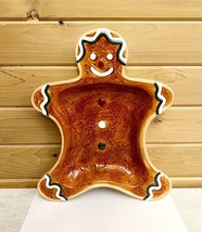 Christmas Ceramic Dish Gingerbread Man Palm Tree Co 13 x 10 Holiday Serv... - $21.98
