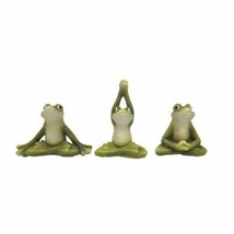 Zen Garden Inner Peace Yoga Frogs Set of 3 Figurine Collectible - £15.97 GBP