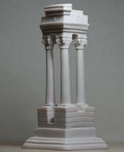 Ancient Greek Temple Ruins Corinthian Order Columns Cast Marble Statue Sculpture - £32.26 GBP