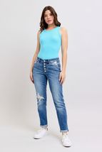 Judy Blue Full Size Button Fly Distressed Jeans with Pockets Plus Size - $59.00+
