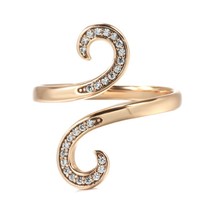 Women Rings Fashion Jewelry Micro Wax Inlay Natural Zircon 585 Rose Gold Unusual - £7.17 GBP