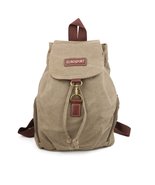 Trendy Apparel Shop Fashionable Canvas Backpack with Drawstrings and Buc... - £39.95 GBP