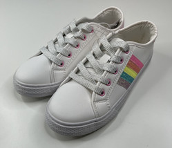 the children’s place NWOB girls size 3 white rainbow lace up sneakers sf14 - $19.70