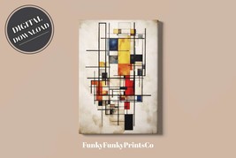 Colorful Abstract Wall Art Print | Mondrian Inspired,Portrait | Digital ... - £2.74 GBP