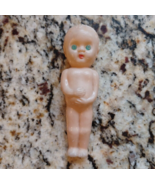 Vintage Plastic Celluloid Baby Doll 3” Tall Standing Toy Painted Eyes Mouth - £6.09 GBP