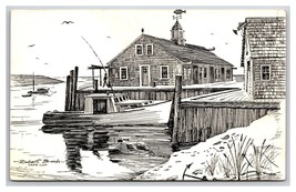 Fish Pier Cape Cod Massachusetts MA Artist Signed Robert Brooks UNP Postcard G20 - £2.34 GBP