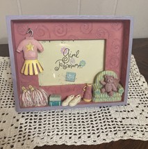 Ceramic ~ Girl Power Cheerleader ~ 4x6 ~ Photo Frame 3D Multicolored Det... - $7.72