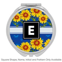 Rustic Sunflowers Row : Gift Compact Mirror Stripe Pattern Wall Decor Summer Lea - £10.38 GBP+