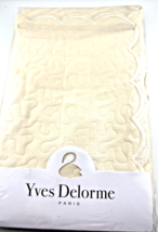 Yves Delorme Pillow Shams 12&quot;x16&quot; Triomphe Ecru Beige Quilted Scallop Set of 2 - £41.05 GBP