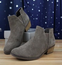 Crown Vintage Bonny Taupe Perforated Suede Slip on Ankle Boots 7 1/2 M with Box - £23.52 GBP