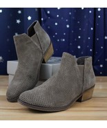 Crown Vintage Bonny Taupe Perforated Suede Slip on Ankle Boots 7 1/2 M w... - £23.52 GBP