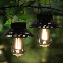 Solar Lantern Outdoor Hanging Light,2 Pack Waterproof Decorate Metal Sol... - £34.12 GBP