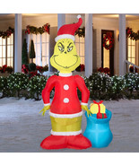 Gemmy 8FT Tall Inflatable Airblown The Grinch with Gifts Yard Decor - £73.34 GBP