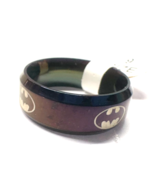Black Inlaid Stainless Steel Batman Band Mens Size 6 Ring - $13.89 CAD