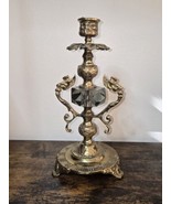 Hollywood Regency Ornate Candle Stick Holder 9.5&quot; - £43.12 GBP