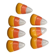 Lot 7 Vintage Halloween Candy Corn Shank Buttons Sewing Crafting 20mm x 12mm - £8.24 GBP