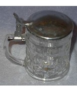 Vintage Leonard Pressed Clear Glass lidded Beer Stein - $18.00
