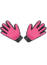 pet Hair Remover, pet Grooming Gloves, cat and Dog Hair Remover,（1 Pair Pink) - £7.78 GBP