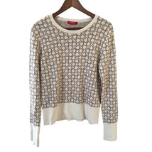 Guess Womens Sweater XL AO Logo Print Long Sleeve Beige Designer Preppy ... - $422.85 MXN