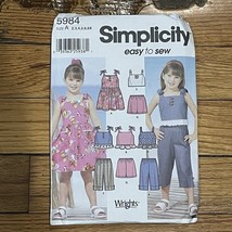 UNCUT Simplicity 5984 Ruffle Summer Sun Top Dress Shorts Crop Pant 2 3 4 5 6 6X - £7.92 GBP